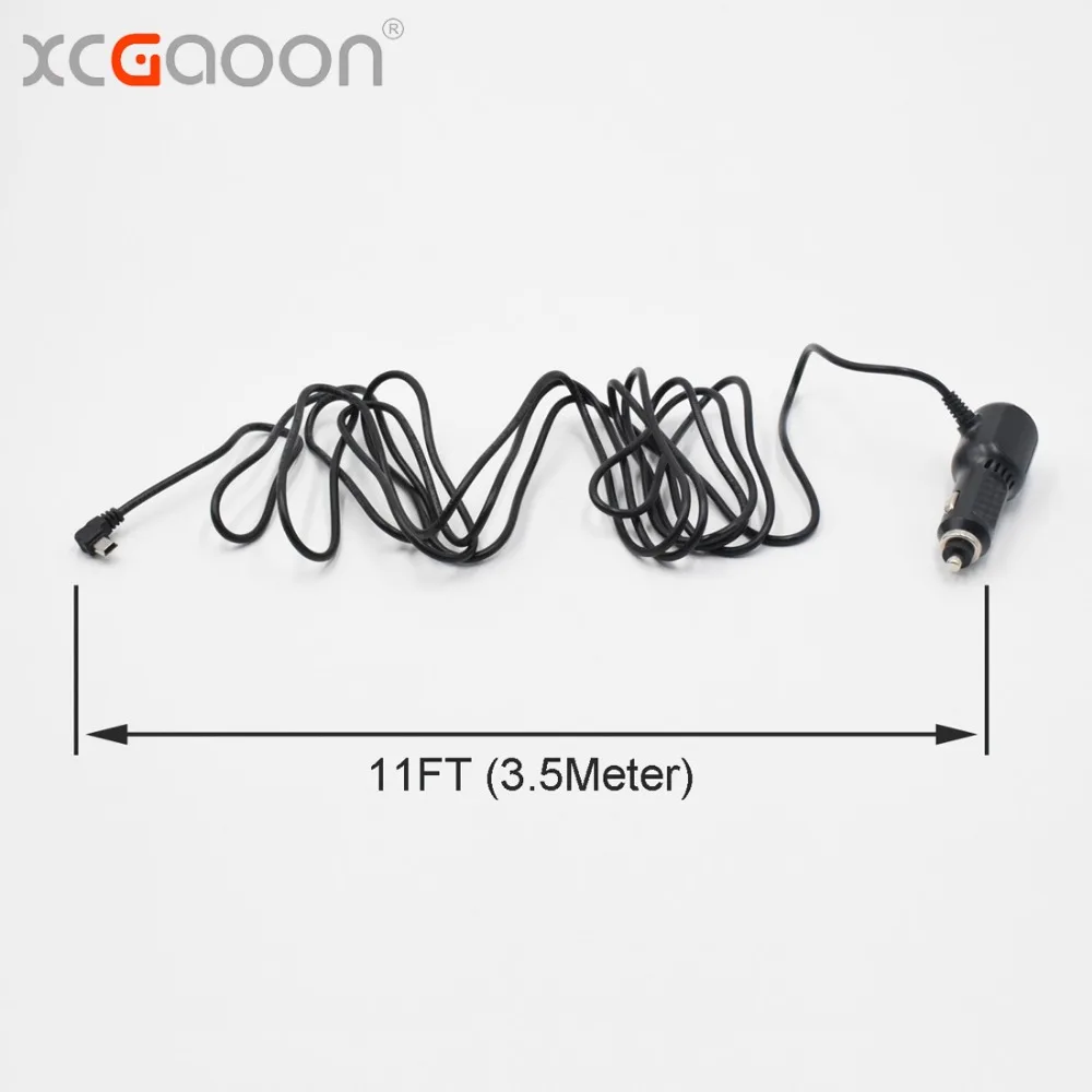 XCGaoon 3,5 метр 5V 3.5A изогнутые мини-usb зарядное устройство для авто с контрастным Зарядное устройство с 2 портами(стандарт Порты и разъёмы для Видеорегистраторы для автомобилей Камера gps видео Регистраторы вход переменного тока DC 8-36 V