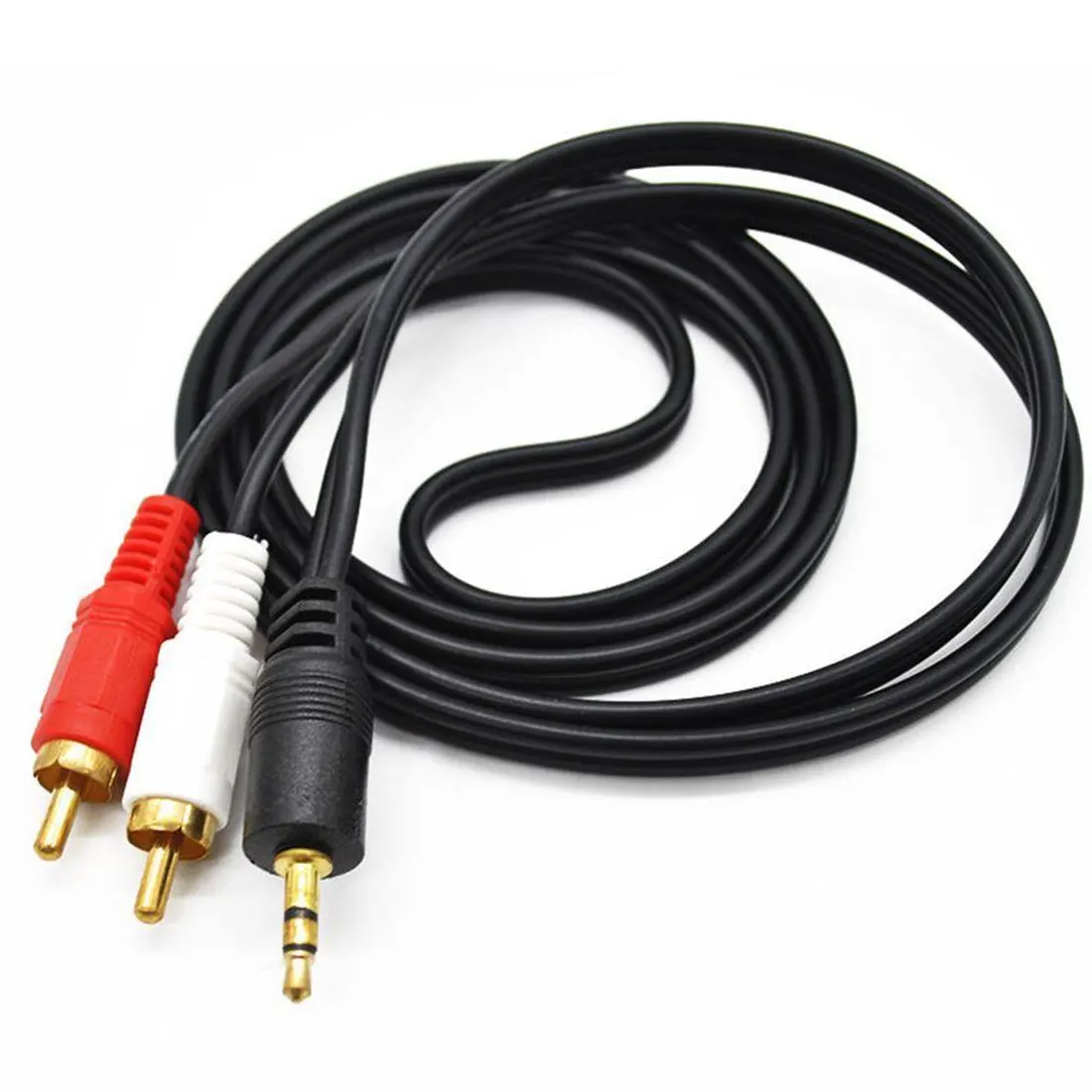 Длинная длина 1 2 м 3 5 мм штекер для AV RCA мужской компьютер аудио линия телефонов тв