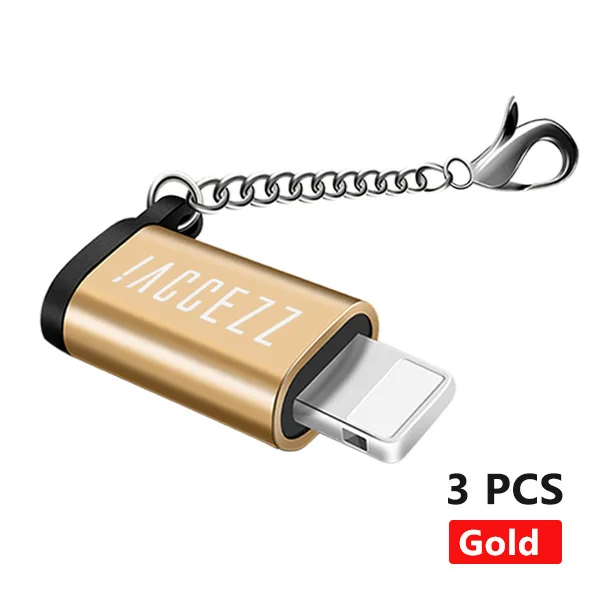 3PC ACCEZZ освещение микро USB Женский конвертер для Apple адаптер для iphone X 7 8 6S Plus XS MAX XR синхронизация данных разъем зарядного устройства - Цвет: 3PC