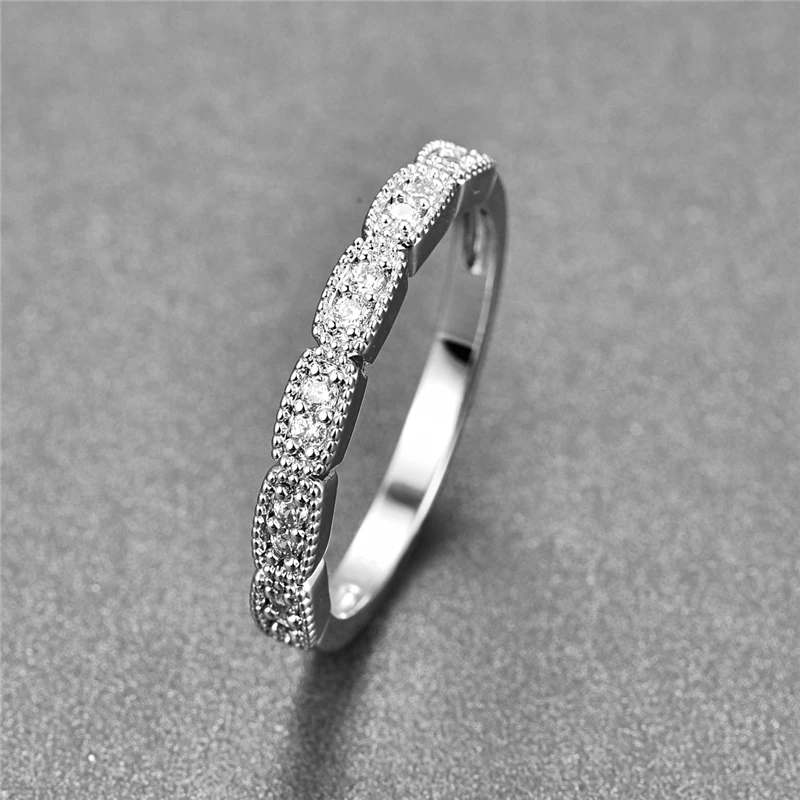 Женское кольцо BONLAVIE классическое из стерлингового серебра 925 пробы с белым