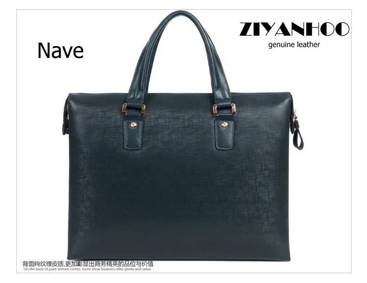 2013 New fashion Genuine Leather Men Bag Briefcase Handbag Laptop Fashion handbag with nave color KA1310084 |