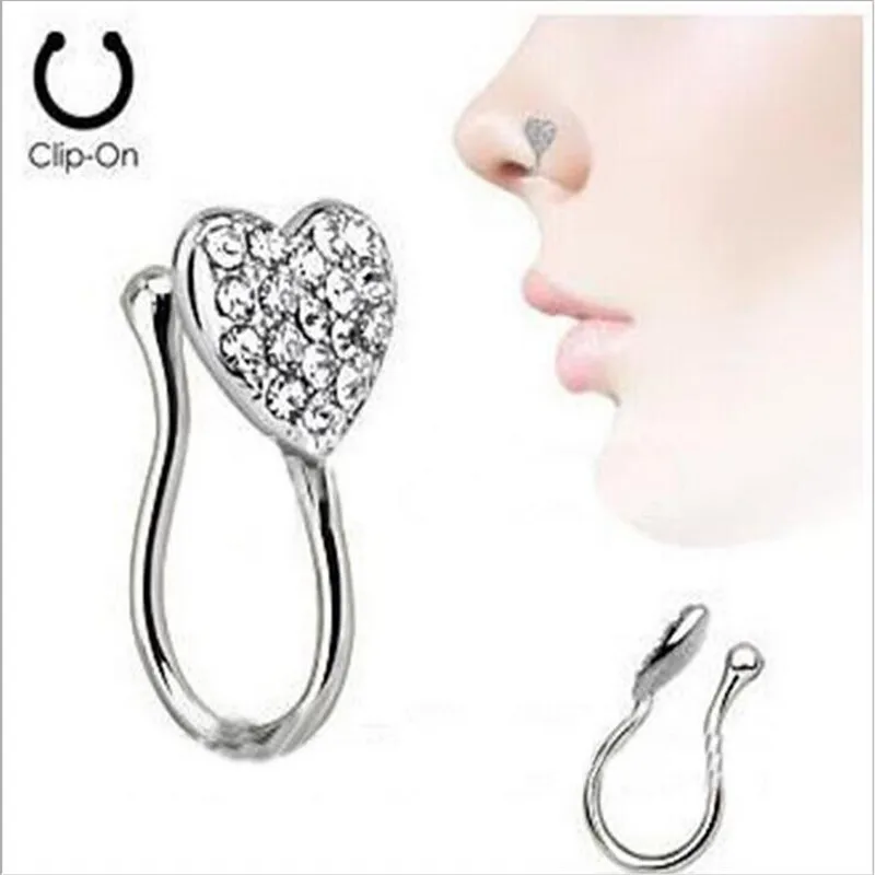 Титановый пирсинг роскошный в виде руля серьга-гвоздик для носа Хрустальный