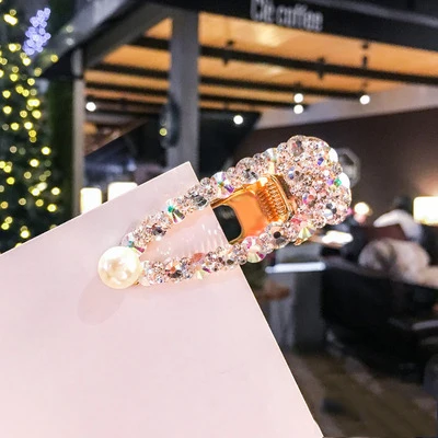 Gold Clips 20 Haimeikang, 1 шт., стразы, Заколки для женщин, аксессуары для волос, оснастка, BB зажим, шпильки, металлический сплав, в форме капли, заколки для волос, ювелирные изделия - Цвет: Gold Clips 20