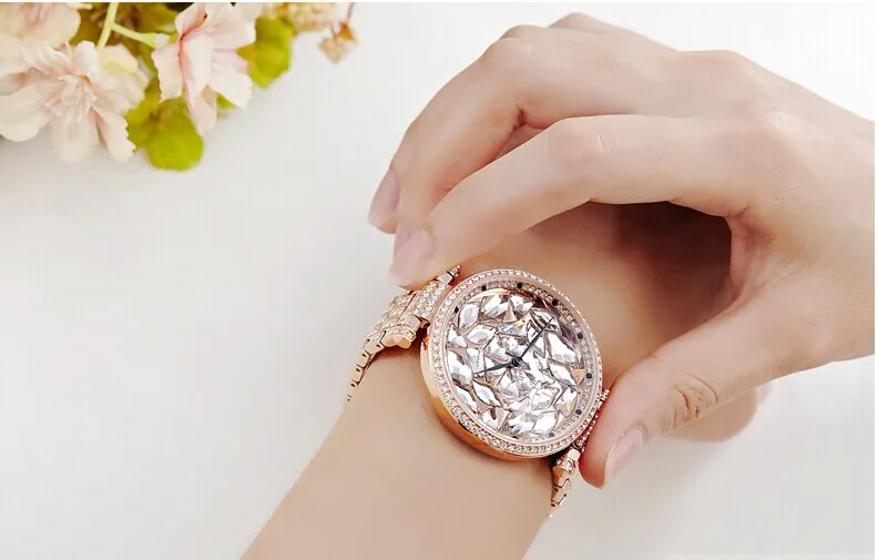 Европейская мода большие размеры женские полностью стальные часы с браслетом