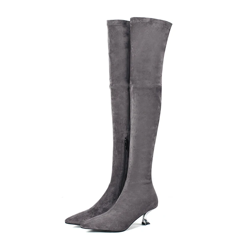 AnmaiRon/женские ботиночки 2018 zapatos de mujer Женские сапоги bella hadid Сапоги выше колена с