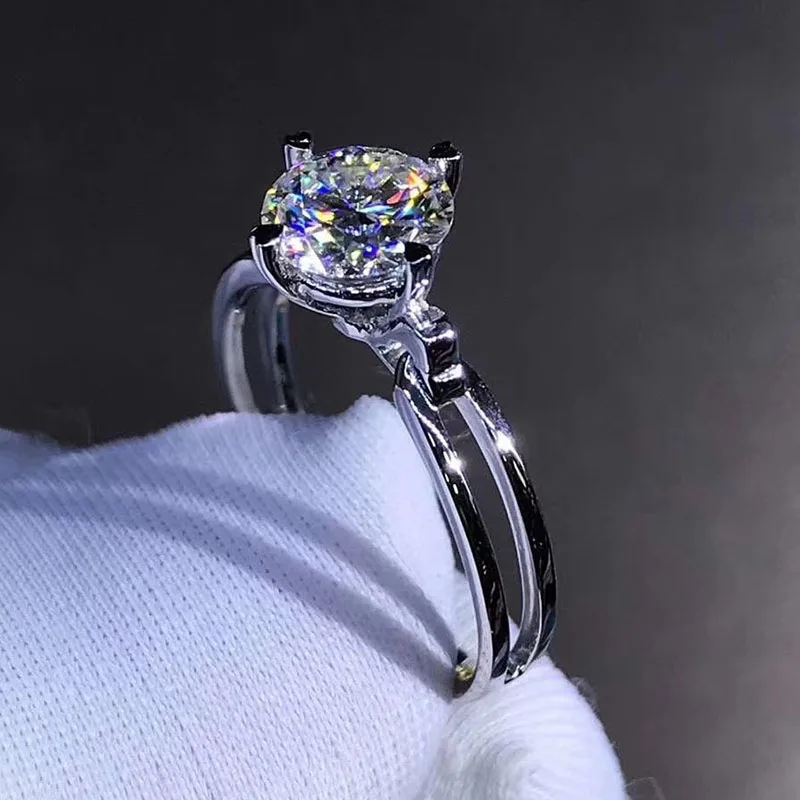 18K кольцо из белого золота 1ct 2ct 3ct специальный дизайн Moissanite Ювелирное для