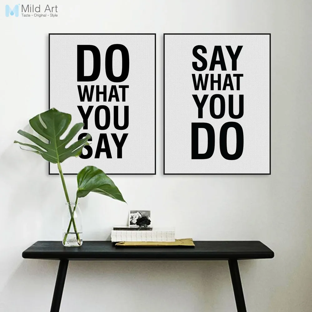 Nordic Minimalist Black White Motivational Typography Quotes A4 Art Print Poster Wall Picture Canvas Painting gifts Home Deco | Дом и сад