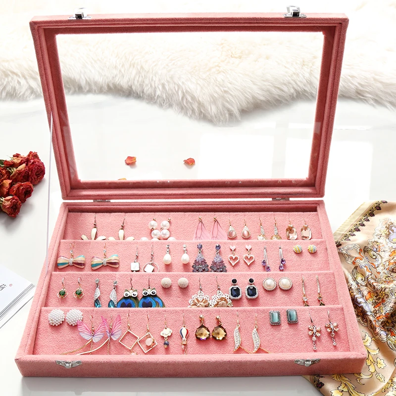 ANFEI Fashion jewelry Accessories box plate stud earring earrings storage case ring wedding birthday gift Free shipping Z1231 | Украшения и