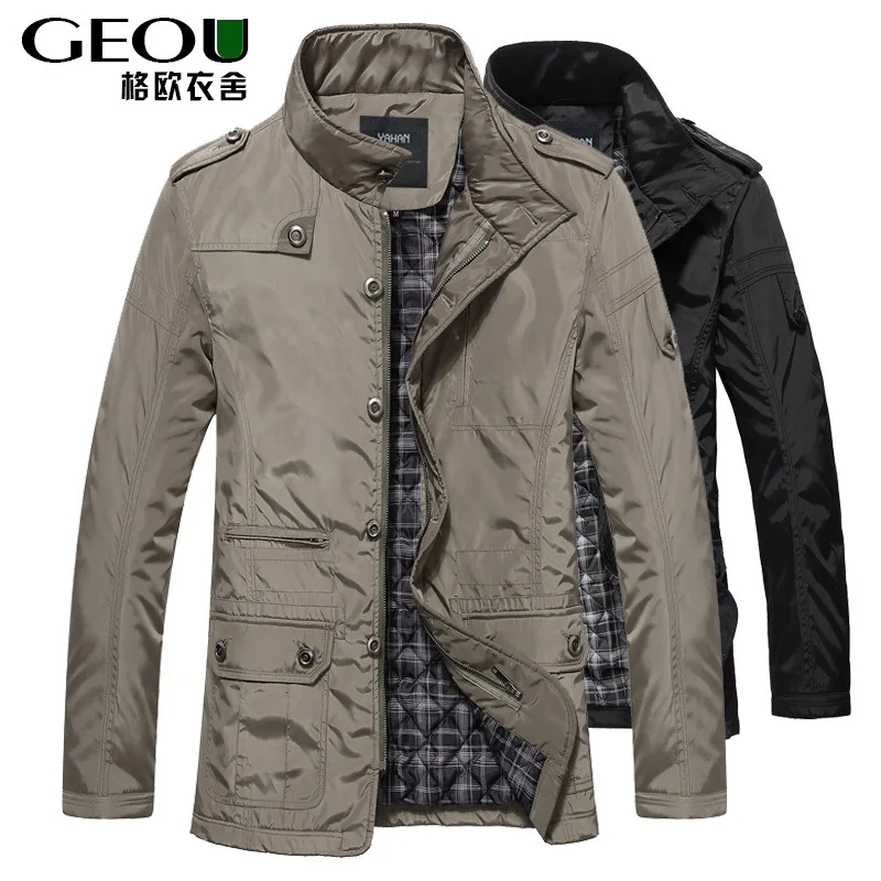 Мужской Длинный плащ парка теплая ветрозащитная куртка большого размера M 5XL