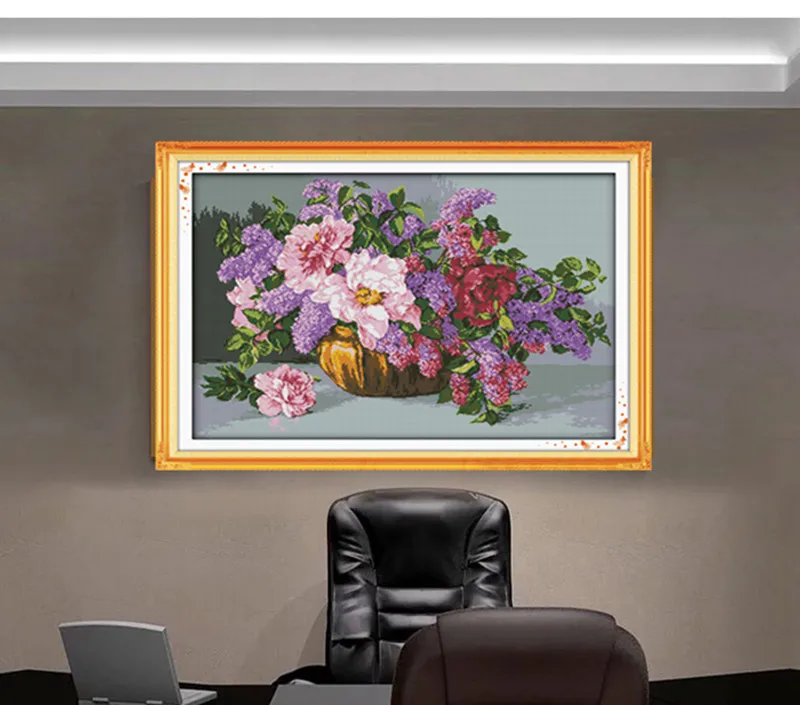 

The blossoming flowers Cross Stitch Kits printed pattern Cross-stitch set Canvas DMC Counted Chinese Embroidery Needlework DIY