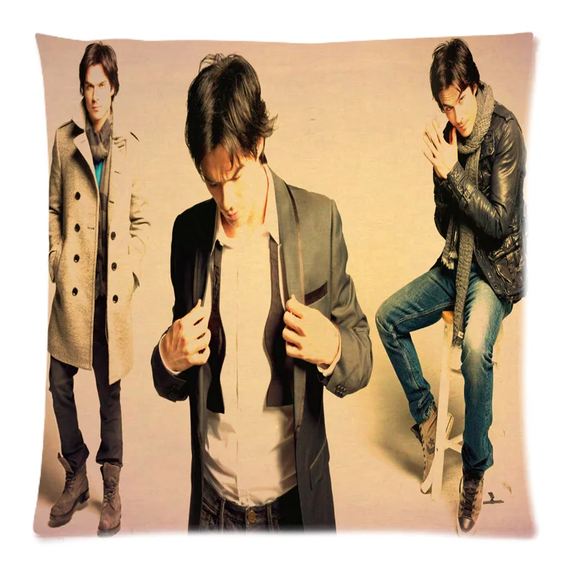 Ian Джозеф Сомерхолдер Декоративная Наволочка на подушку из хлопка и льна