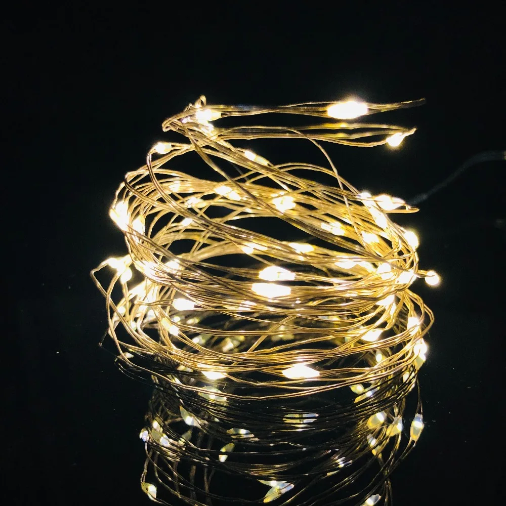 ECLH 2M 5M 10M 100 Led Strings Copper Wire 3XAA Battery Operated Christmas Wedding Party Decoration LED String Fairy Lights | Освещение
