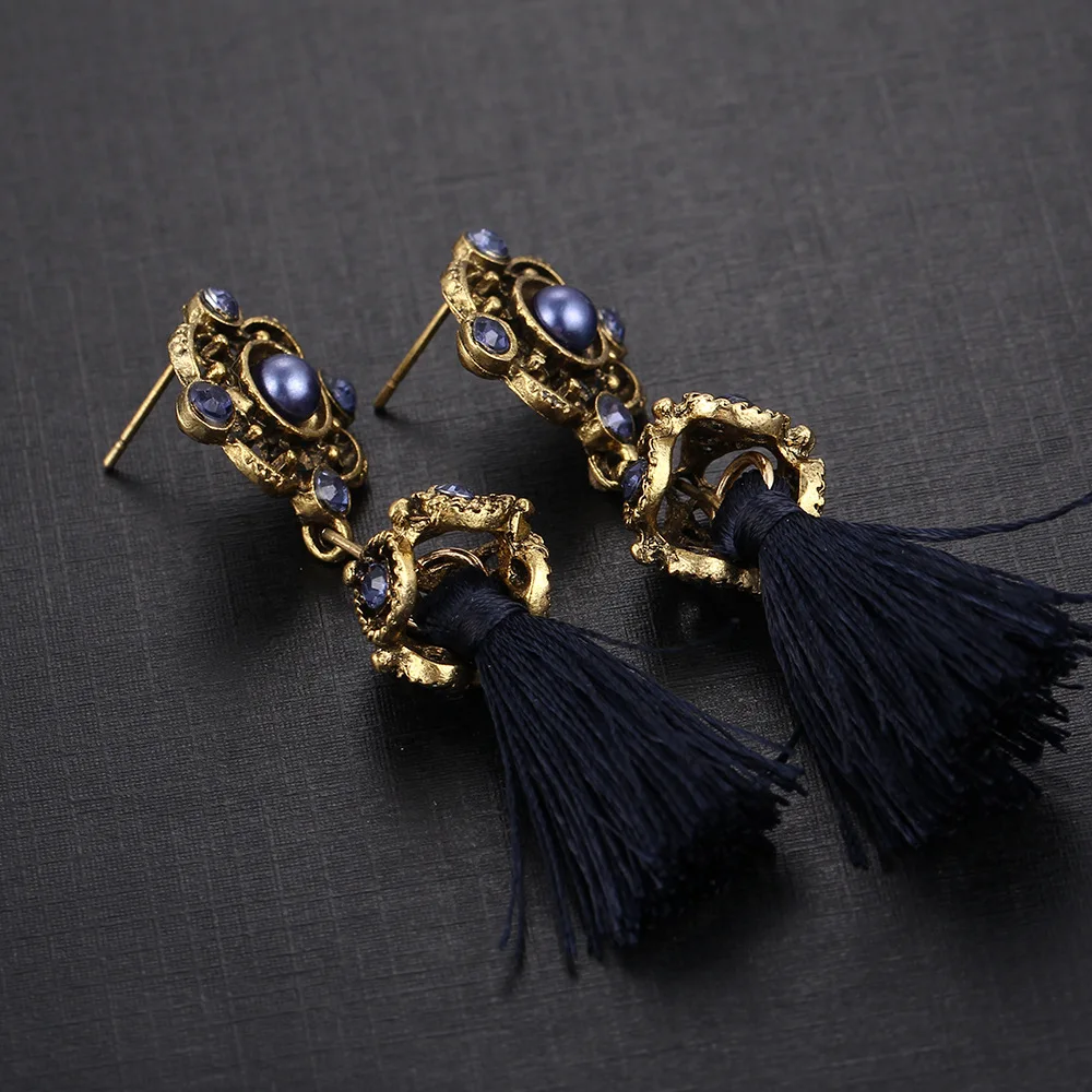 Искусственные жемчужные шелковые кисточки для серег хрустальные Висячие серьги