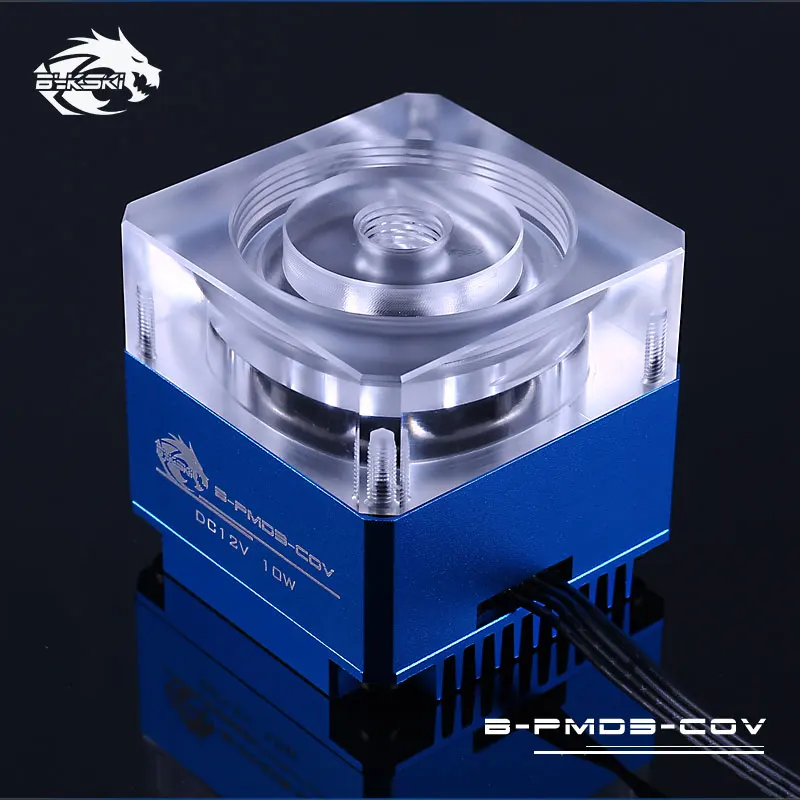 Bykski B-PMD3-COV, PWM DDC насосы, RBW, максимальный поток 600л/ч, Максимальный подъем 6 метров, требуется установленный Bykski 50 мм Диаметр резервуара - Цвет лезвия: Blue