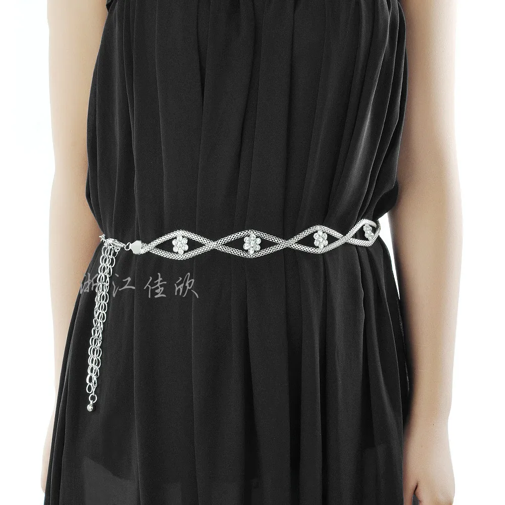 MS пояс на цепочке цветы с водными кристаллами платье живот Ceinture Femme De Marque люкс дизайнерские ремни 70+ 45*2,6