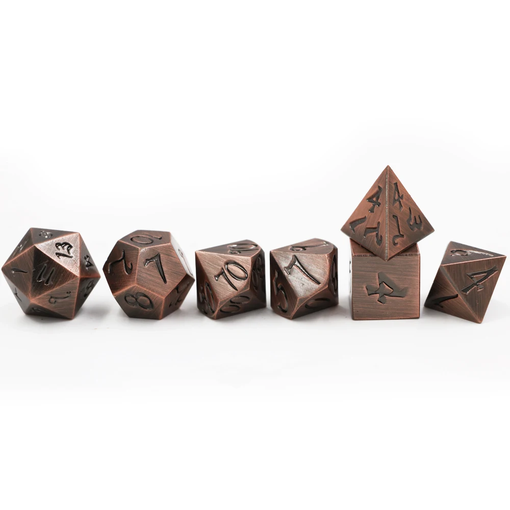 IMDG 7 шт./компл. креативные RPG игровые кубики многогранные металлические DND большой