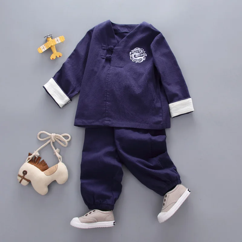 Новинка весны 2018 детская одежда топы в китайском стиле с длинным рукавом и