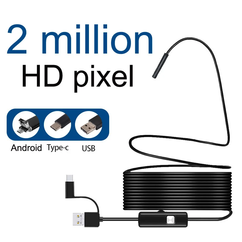 Эндоскоп для смартфонов эндоскоп Android камера 5 мм осмотра IP67 водонепроницаемая