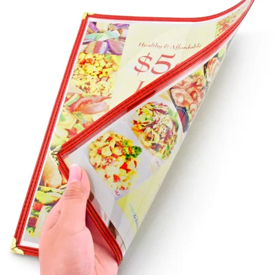 5/ПАК Ресторан рецепт меню покрывает ПВХ листы для защиты бумаги одно складное