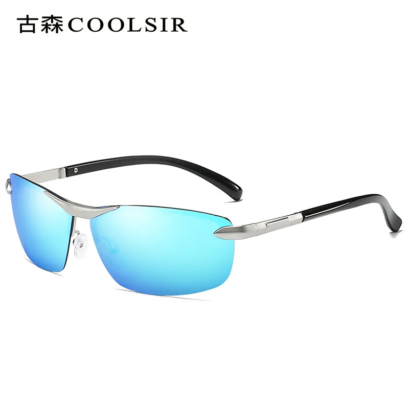 silver-blue Бренд Дизайн Модные солнцезащитные очки Для мужчин Polarized Pilot Хамелеон фотохромизм с антибликовым покрытием очки, день и ночь для вождения мужские солнцезащитные очки - Цвет линз: silver-blue