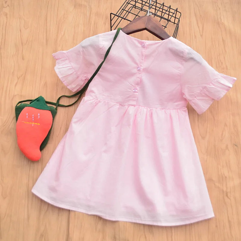 Детская одежда с вышитыми цветами для девочек 2019 платья принцессы бантом летнее