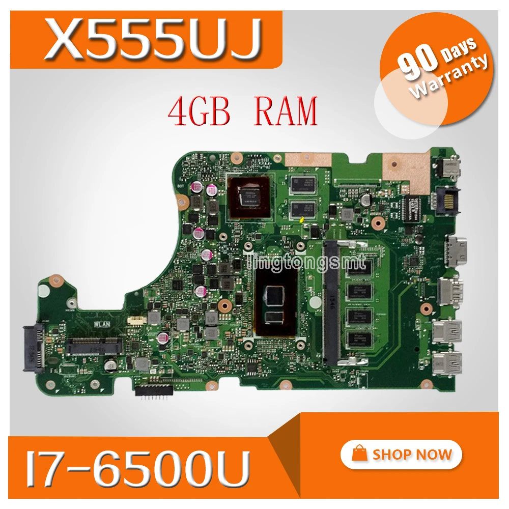 

X555UJ материнская плата для ноутбука For Asus для For Asus X555UJ X555UF F555U X555UB X555UQ X555U тестовая оригинальная материнская плата 4G RAM I7-6500U