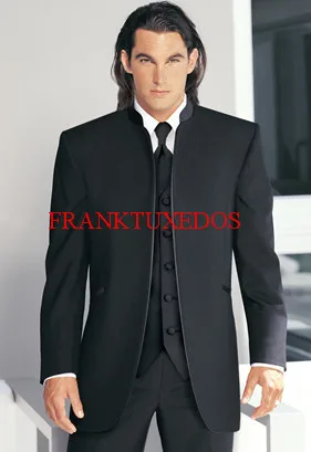 2017Customise Made Fashion Men Suits New Designer Black Grey Men Dress Suits, Men Suit Terno Masculino(Jacket+Pants+Vest+Tie)