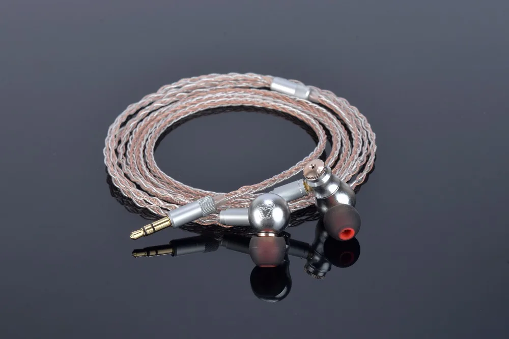 Серебристый Новинка, наушники MusicMaker KTONEKING, наушники с девятью хвостами, наушники из сплава, наушники из сплава, HIFI Fever Metal, наушники MMCX - Цвет: Серебристый