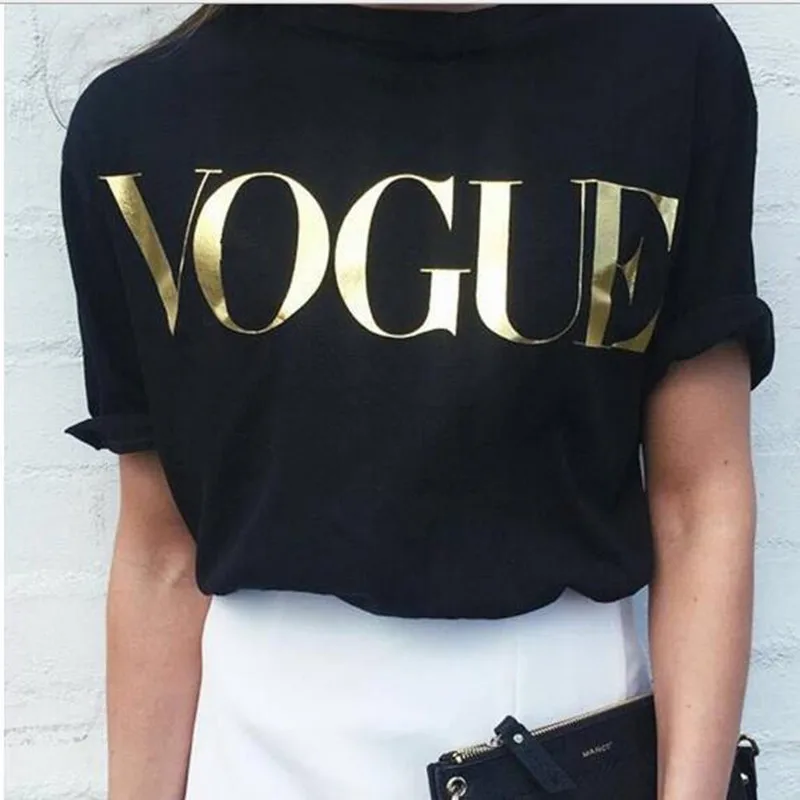 Известный бренд дизайнерская футболка для женщин VOGUE с принтом женские топы