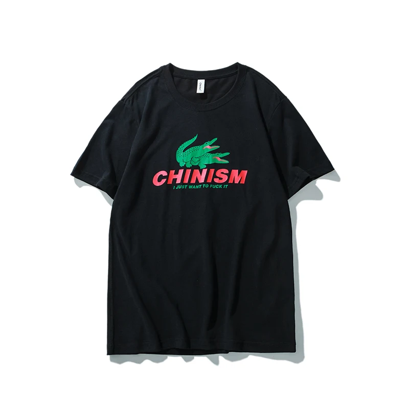 CHINISM 2018 летние любящее крокодиловый печатных прикольные футболки Стильные