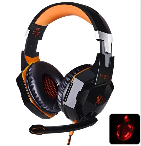 Orange G2000 наушники для игры с глубокими басами, стереонаушники, игровая гарнитура, повязка на голову, наушники с подсветкой для компьютера, ПК, геймера - Цвет: Orange