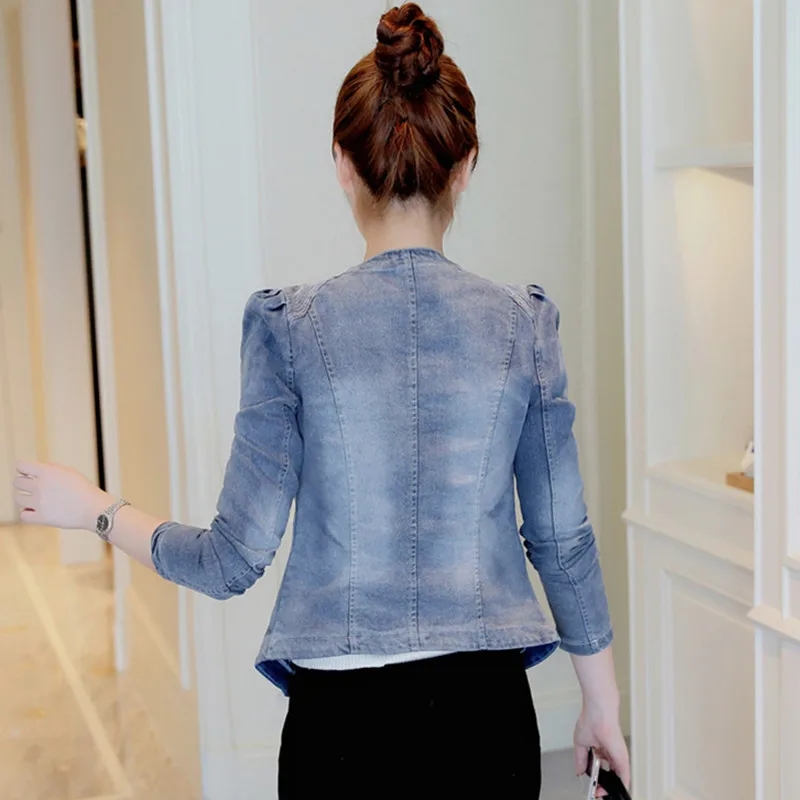Женская джинсовая куртка пальто весна 2019 новый модный костюм короткий