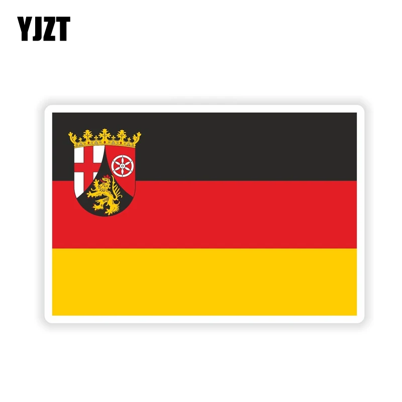 

YJZT 13,7 см * 9 см индивидуальность Rheinland-Pfalz флаг Автомобильная Наклейка Окно мотоциклетный шлем наклейка 6-1801