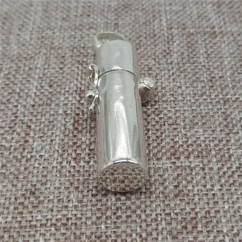 Серебряная коробка для молитвы медальон Цилиндрическая Коробка с памятью кулон