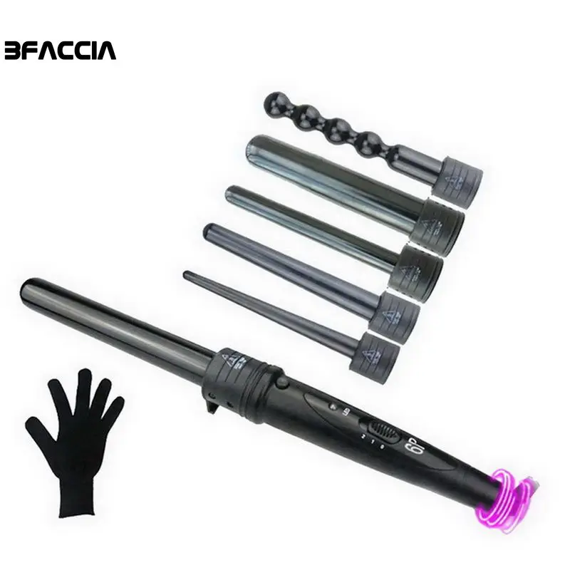 Bfaccia 6 в 1 бигуди для волос ролики выпрямитель утюжок Сменные щипцы завивки