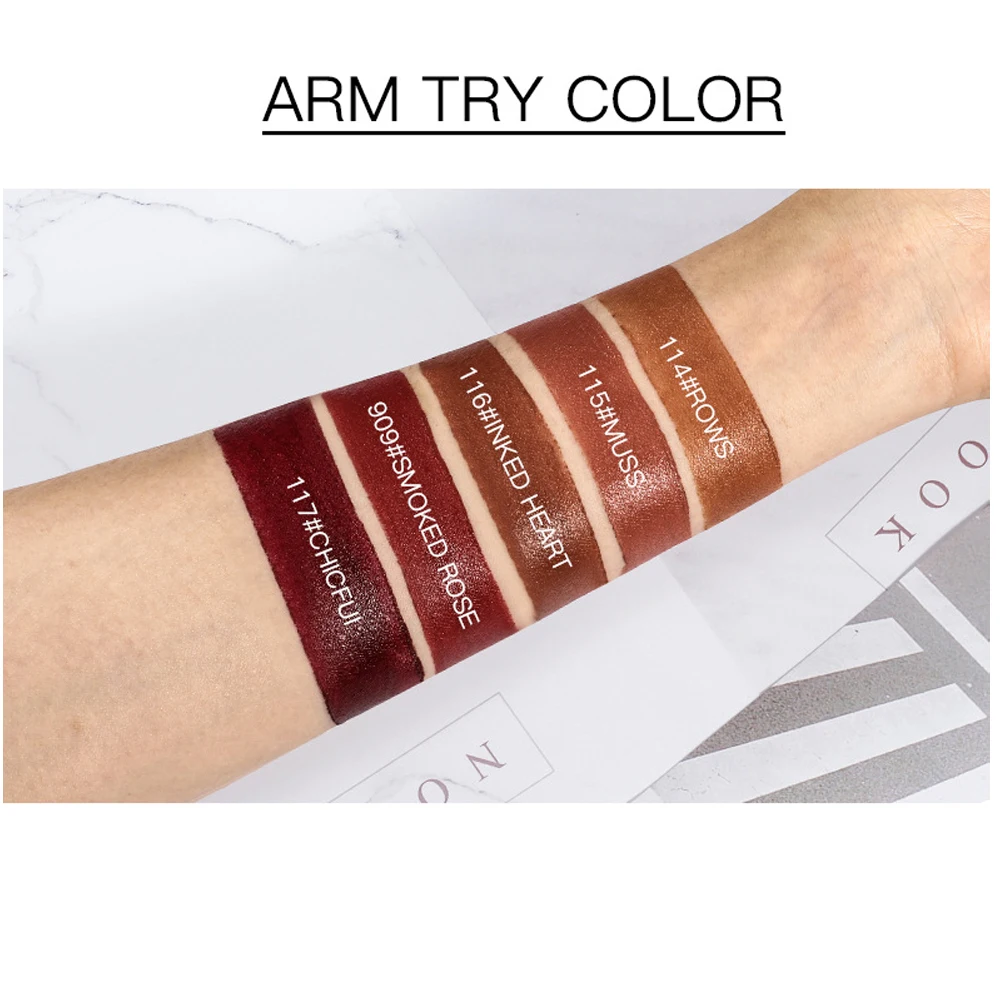 Pudaier New Matte Liquid Lipstick 5 Colors Waterproof Velvet Nude metallic Lip gloss Tint Soft Lipgloss Lips Cosmetics | Красота и