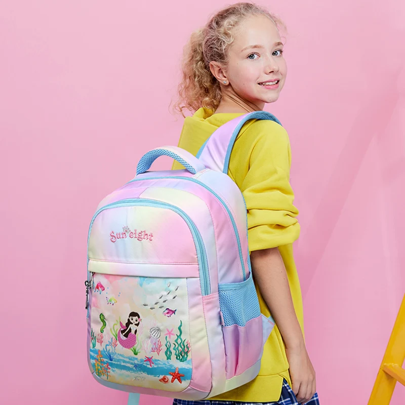 Детский ортопедический рюкзак SUN EIGHT школьный ранец для девочек с мультяшным