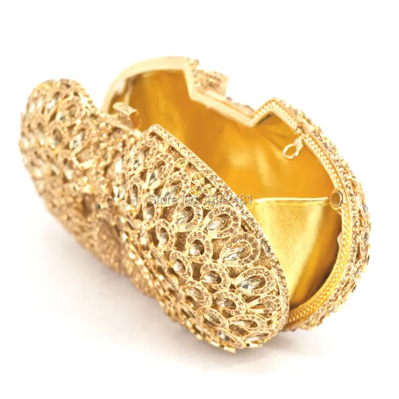 LaiSC новейшие золотые клатчи с павлином кошелек для вечеринки клатч кристаллами и