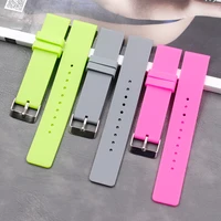 silicone strap 20mm men and women soft sports casual waterproof natural rubber strap accessories buckle