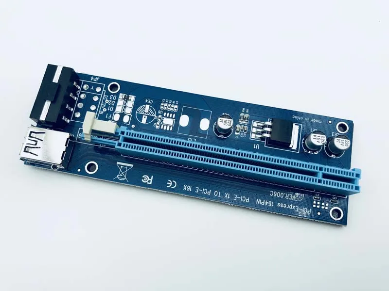PCI Express USB Riser Mining Card E 1X to 16X Extender SATA 15 Pin 4 IDE источник питания для шахтерской машины| |