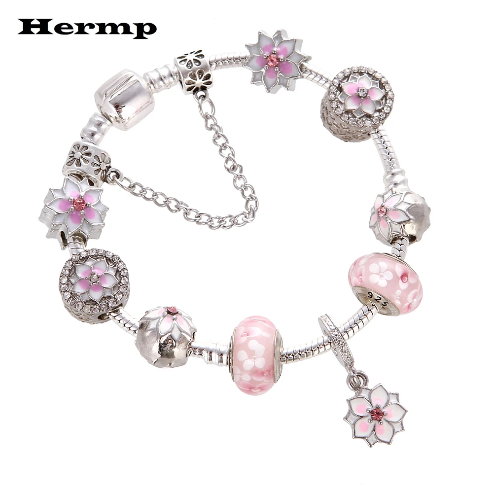 Hermp хит продаж модные бусины в форме сердца для мамы оригинальный DIY браслет с