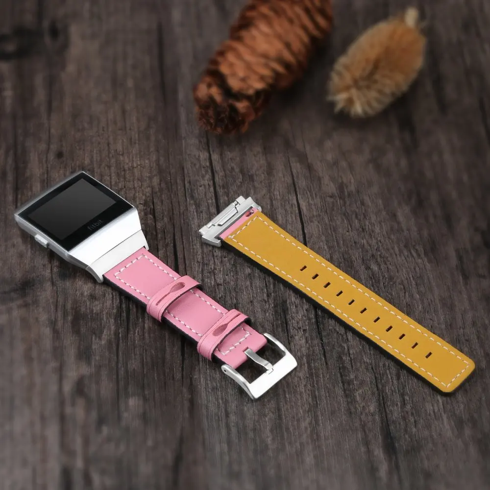 NEW Genuine Leather Band Strap Replacement Accessories Wristband for Fitbit Ionic Women Men 5 Colorful Black | Электроника
