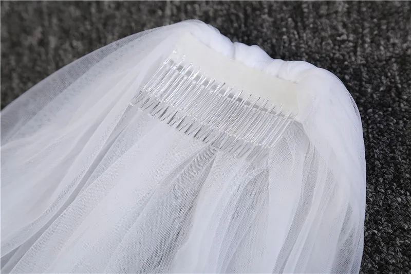 

New Veu De Noiva Tulle One Layer White Ivory Bridal Veil Cathedral Comb