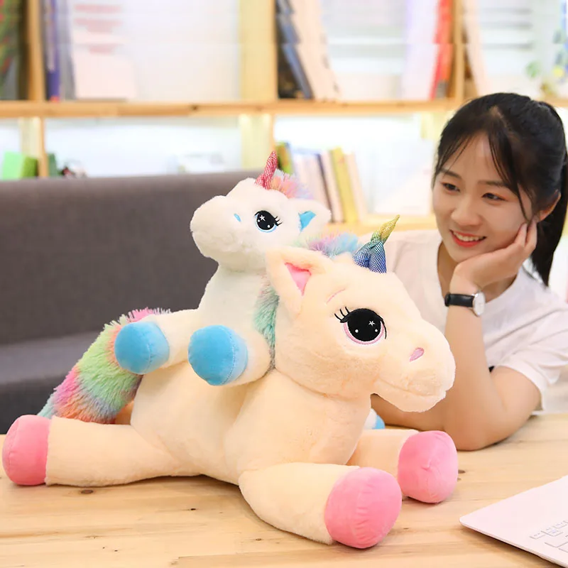 40/60cm Big Plush Unicorn Stuffed Animals Soft Horse Pony Pillow Cute Toy Baby Sleep Graduation Gift for Children | Игрушки и хобби