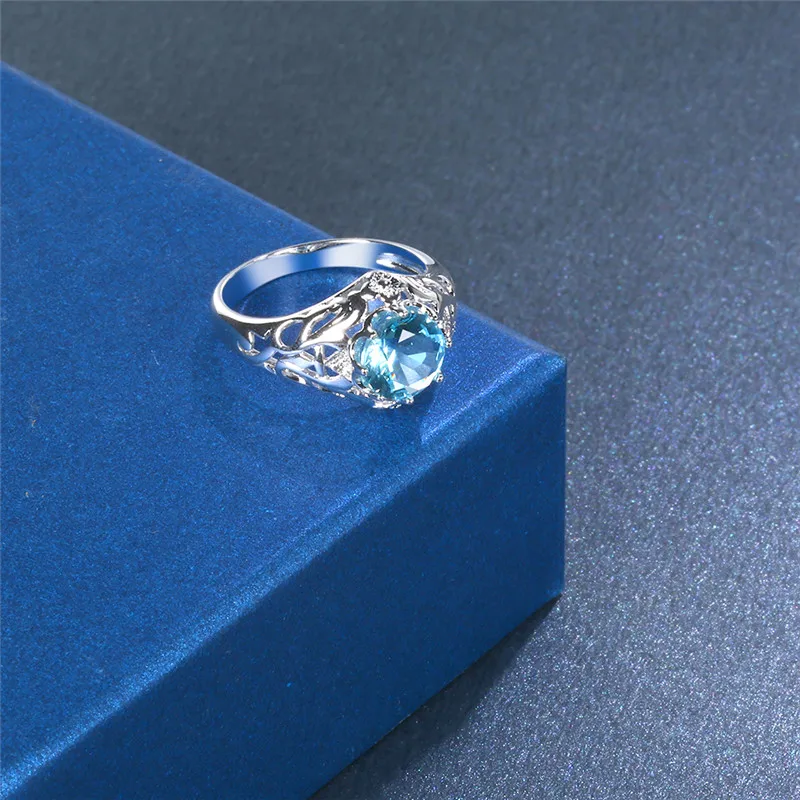 Женское Винтажное кольцо CC роскошное обручальное серебряного цвета с цветком и