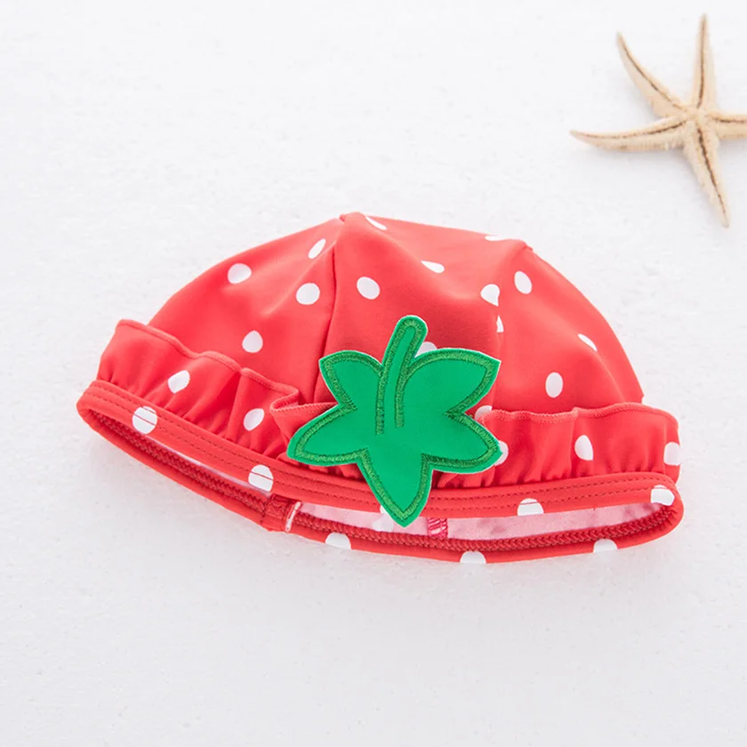 Bikini 2019 Girls Three Pieces Suit Swimwear With Swim Cap Strawberry Lace Up Cute Child Beachwear Pool SPA Swimsuit S91827X | Спорт и