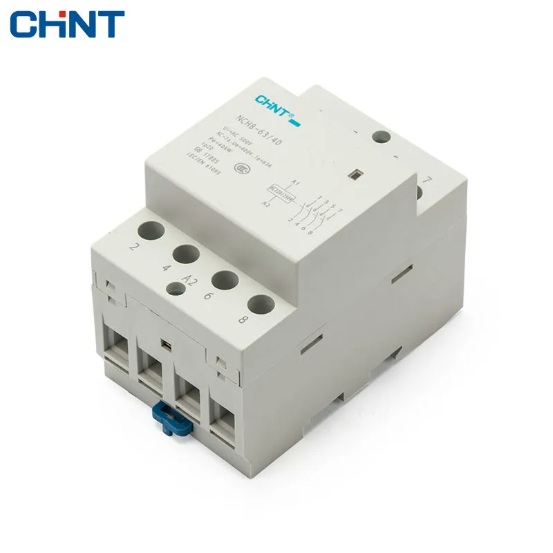 

CHINT Household Small Single - Phase AC Contactor NCH8-63/40 220V Guide Type Four Normally Open 4P 63A