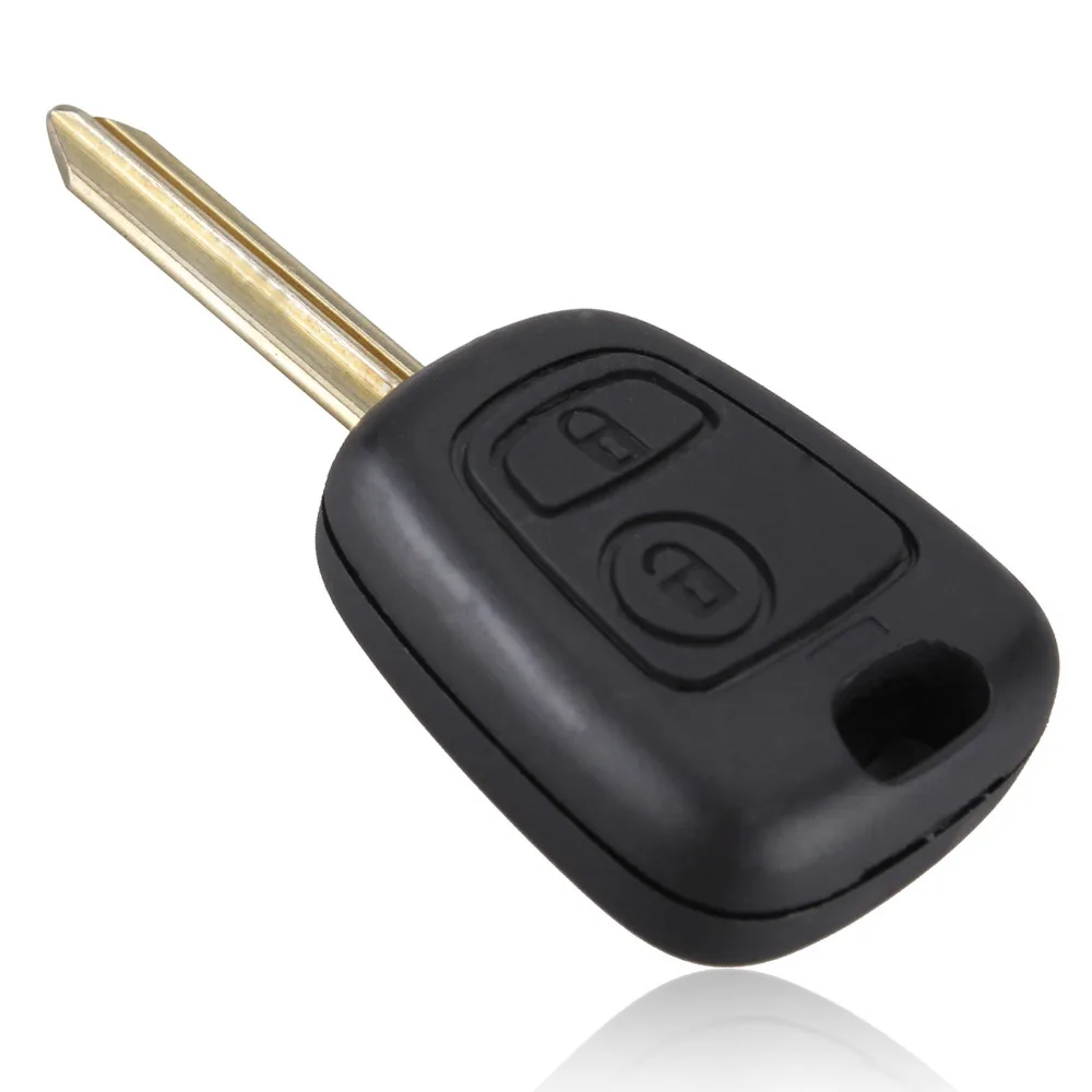 2 кнопки Черный необработанное лезвие дистанционный ключ для автомобиля с