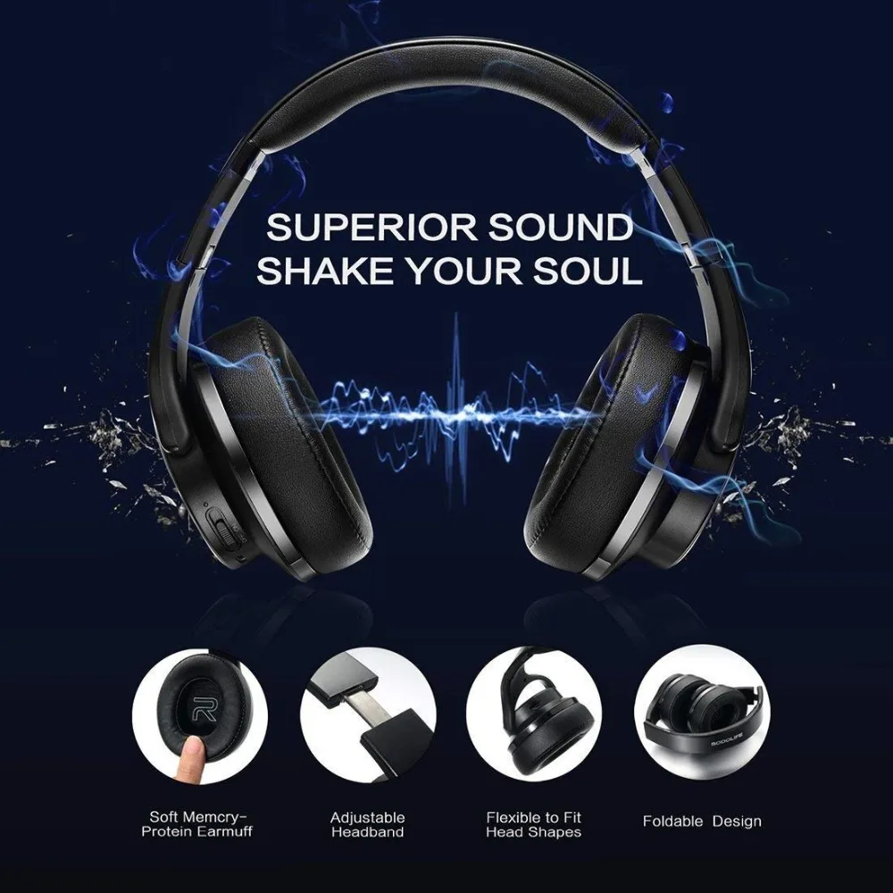 2-в-1 Bluetooth наушники с Динамик, Беспроводной складные наушники стерео Bluetooth гарнитуры Поддержка проводном режиме FM и TF карты