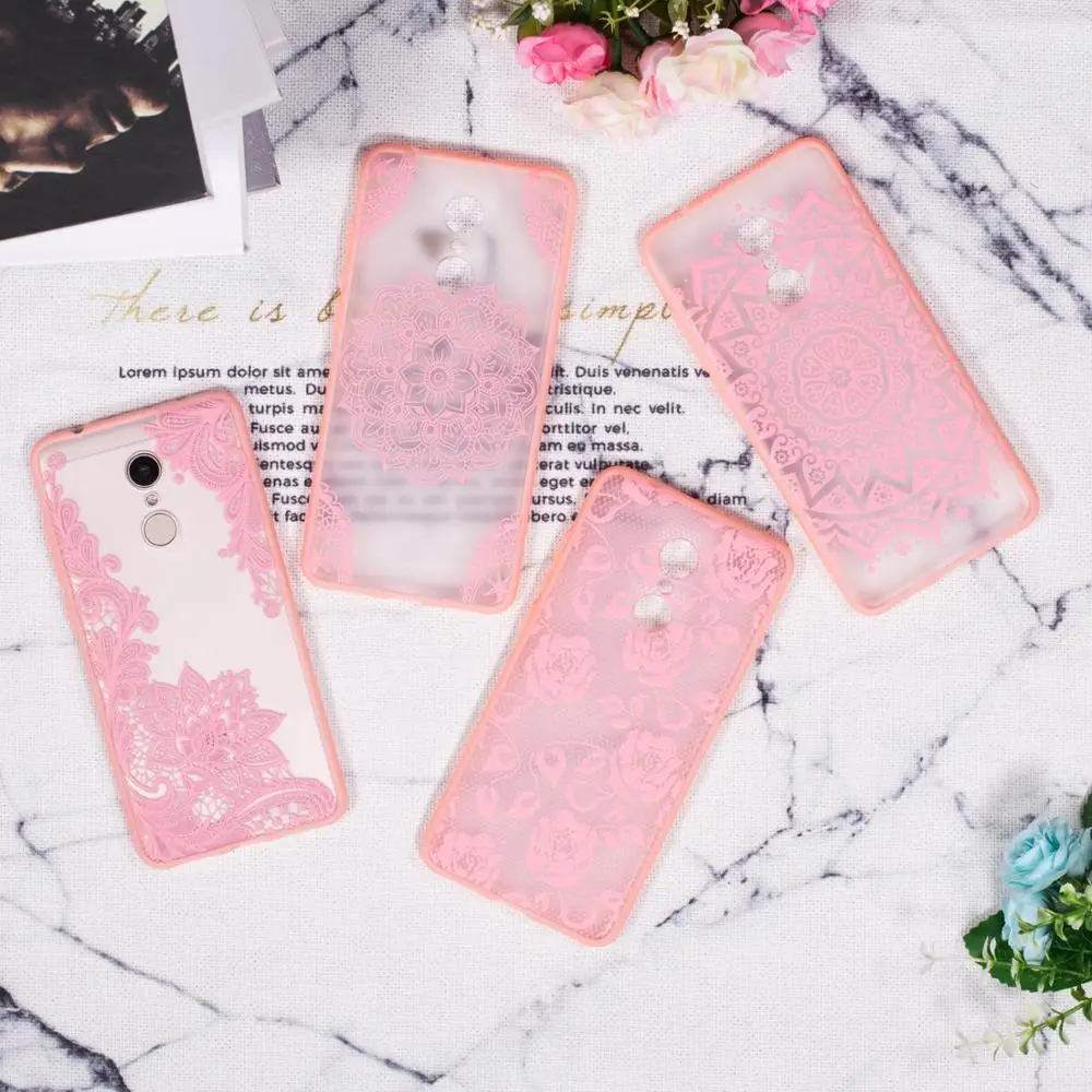 LISCN Cute Lace Flower Pattern Back Cover For Case Redmi 5 5A 5Plus 6 4A 4X Note3 Note5A Soft TPU+PC Phone for Xiaomi A1 A2 | Мобильные